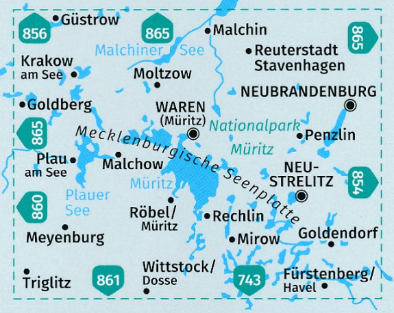 TOPO Wandelkaart 855 - Müritz & Umgebung - Kompass