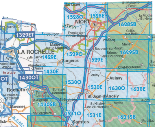 Wandelkaart 1528 SB - Niort- Benet & Coulon - IGN