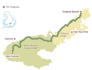 Wandelkaart Ridgeway National Trail SE England (9781851374786) Harvey maps