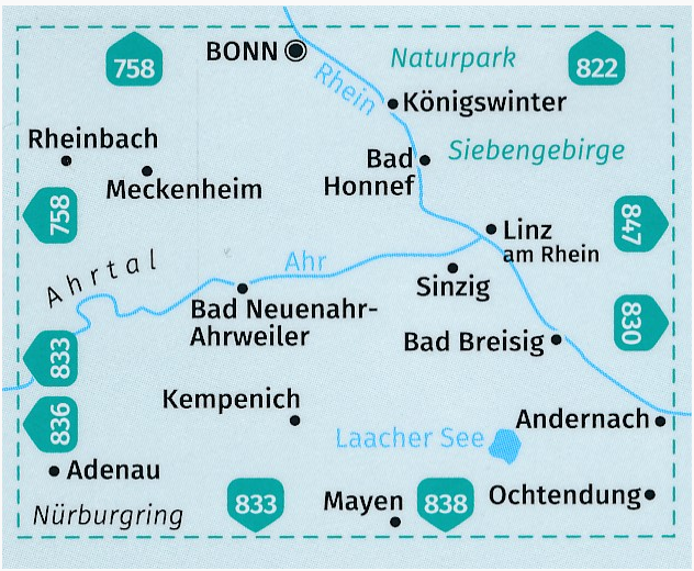 TOPO Wandelkaart 820 - Bonn-Ahrtal - Kompass