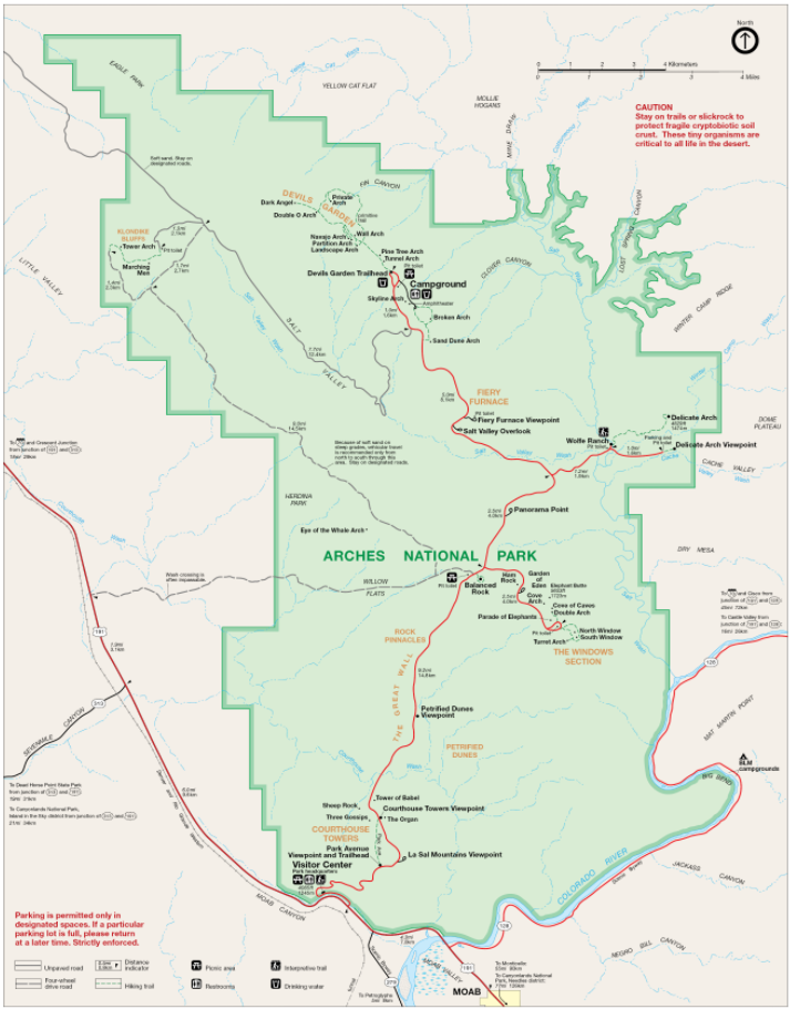 TOPO Wandelkaart 211 - Arches National Park- Utah - Natgeo