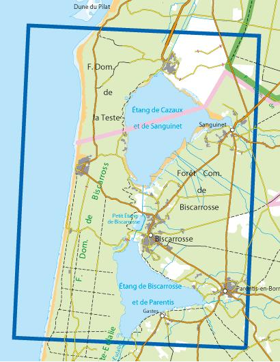 TOPO Wandelkaart 1339ET - Lacs de Biscarosse & Cazaux - IGN
