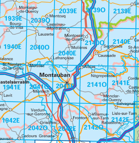 Wandelkaart 2041 SB - Montauban & Castelsarrasin - IGN