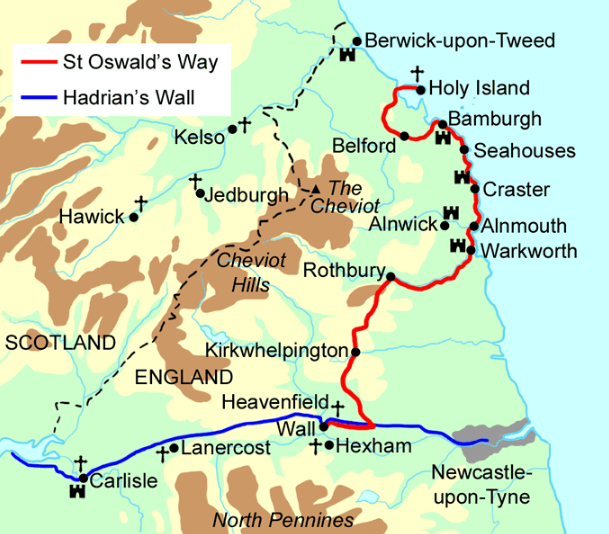 Wandelkaart St Oswald's Way (9781851375233) Harvey maps
