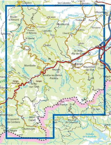 TOPO Wandelkaart 2449OT - Céret & Amélie-les-Bains-Palalda - IGN