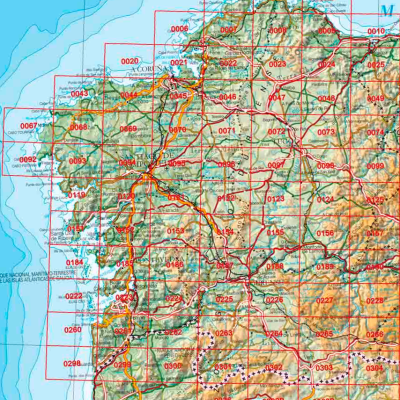 01- CNIG - Topografische MTN(50) - La Coruna, Lugo, Pontevedra & Orense (provincies) Spanje