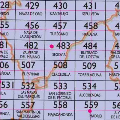 09 - CNIG - Topografische MTN25 - Segovia, Guadalajara, Avila, Madrid, (provincies) Spanje