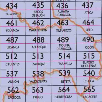 11 - CNIG - Topografische MTN25 - Guadalajara, Zaragoza, (provincies) Spanje