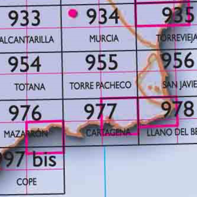 27 - CNIG - Topografische MTN25 - Murcia, (provincies) Spanje