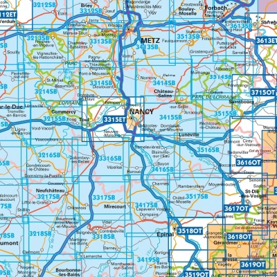 IGN TOP25 Wandelkaarten Elzas - Lotharingen West