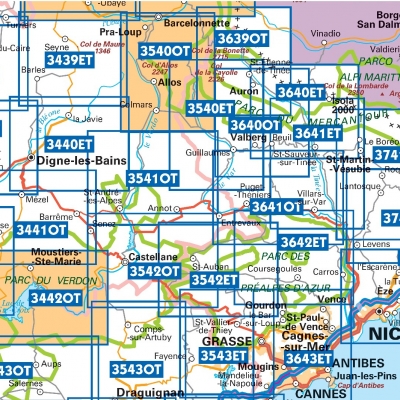 IGN TOP25 Wandelkaarten Mercantour & Noordelijke Provence