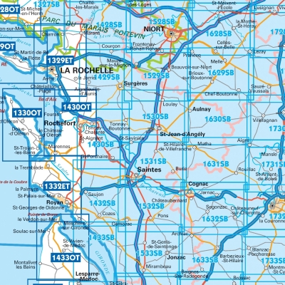 IGN TOP25 Wandelkaarten Nouvele Aquitaine