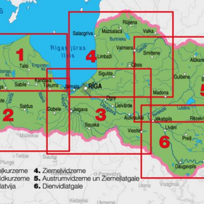 Jana Seta Wegenkaarten Letland 1 tot 6 - 1:200.000