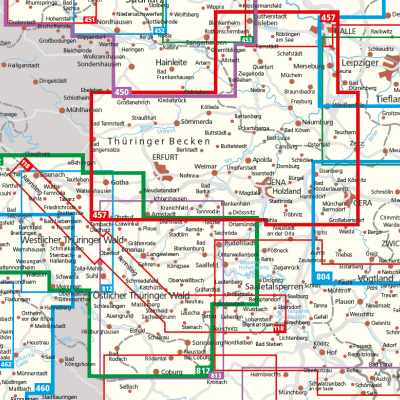 Kompass Wandelkaarten Thüringen / Hessen / Franken