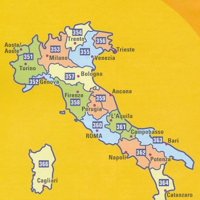 Michelin Wegenkaart Italilë -  Michelin Local 351 tot 366