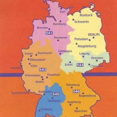 Michelin Wegenkaart Regionaal Duitsland - 541 > 546 - 1:350.000