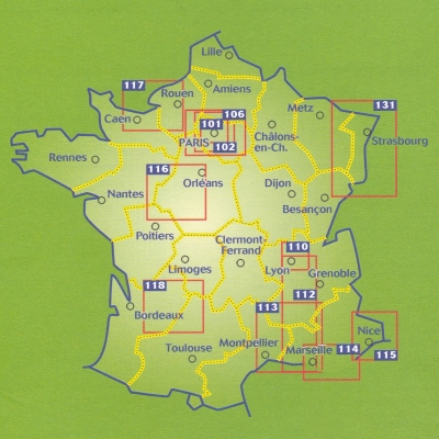 Michelin Wegenkaarten Frankrijk ZOOM  - Nrs 101 > 131