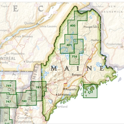 NAT GEO Maine trails map