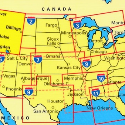 USA - Amerika - Verenigde staten van Amerika Landkaarten wegenkaarten 1 - 12