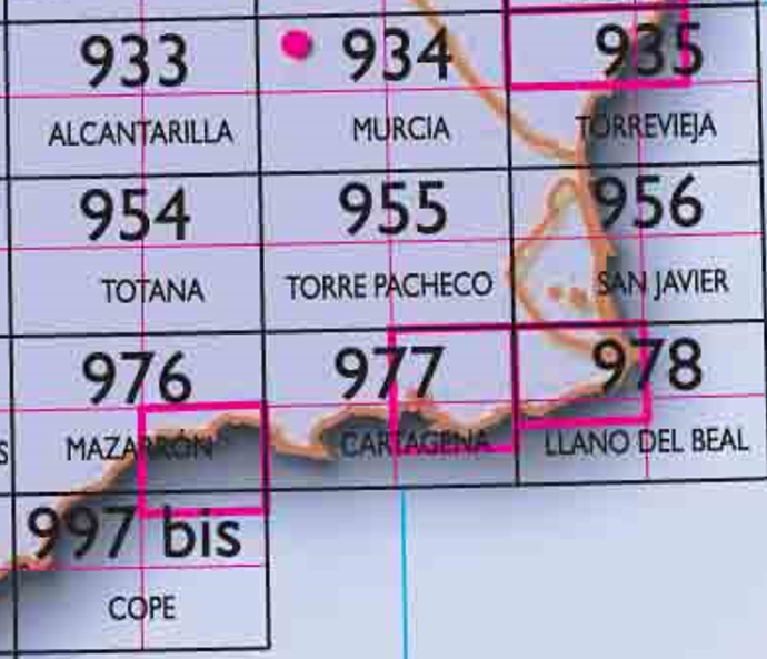 27 - CNIG - Topografische MTN25 - Murcia, (provincies) Spanje