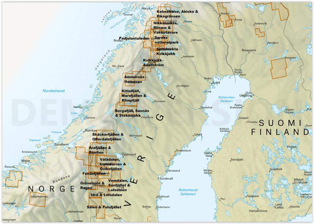 Calazo Bergkaarten-Fjallkarta 1:50.000 Zweden