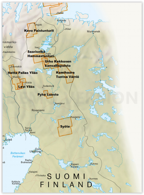 Calazo Wandelkaarten Padkaarten Lapland Finland