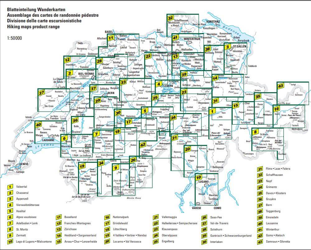 Hallwag Kümmerly - Gebiedsgerichte Wanderkarte 1 - 43