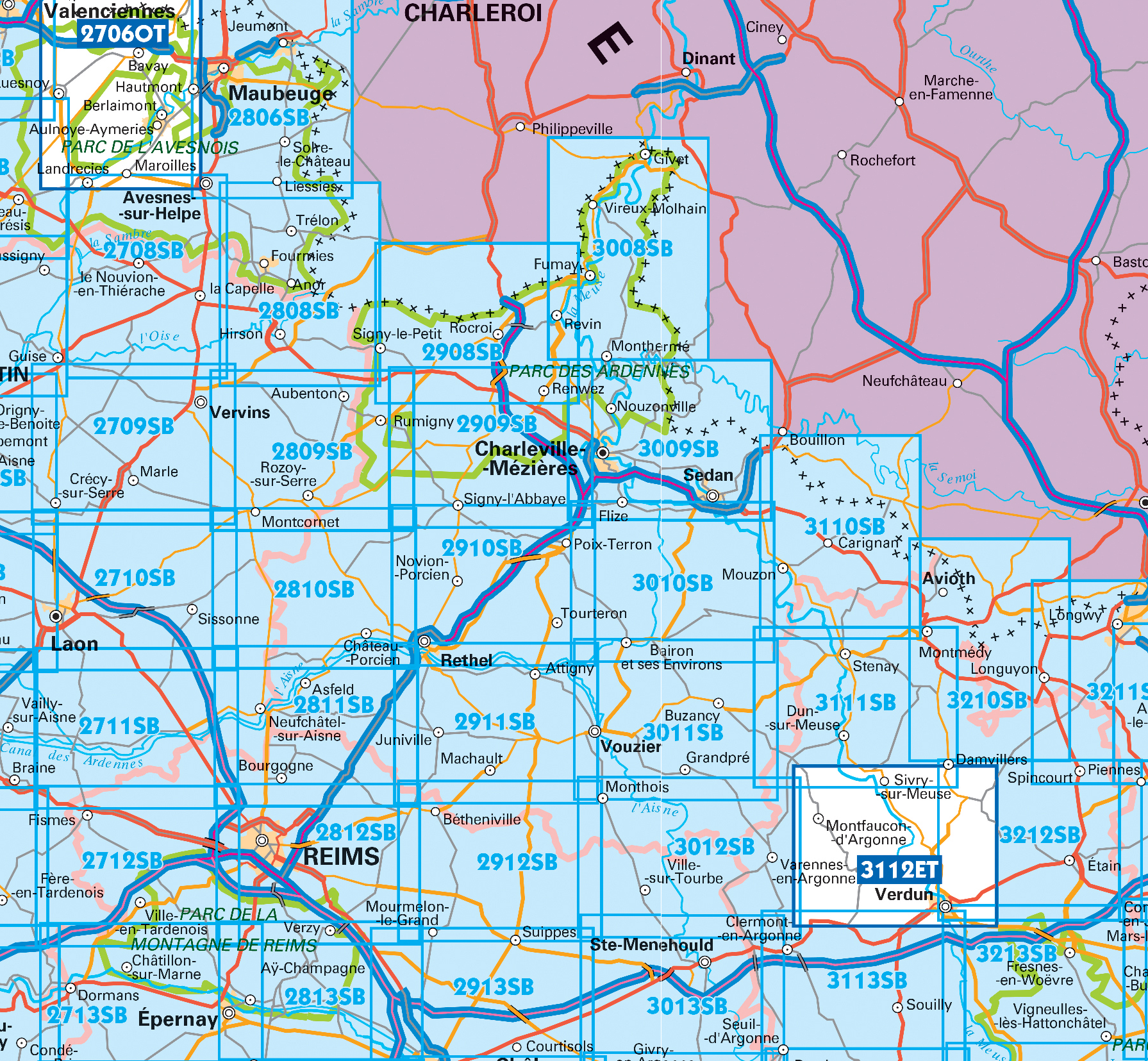 IGN TOP25 Wandelkaarten Champagne Ardennen NOORD