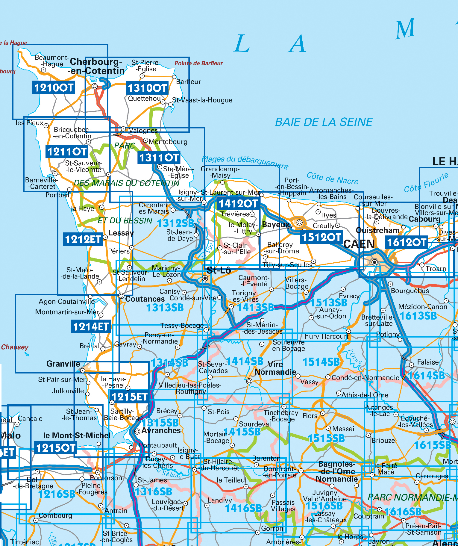 IGN TOP25 Wandelkaarten Normandië West