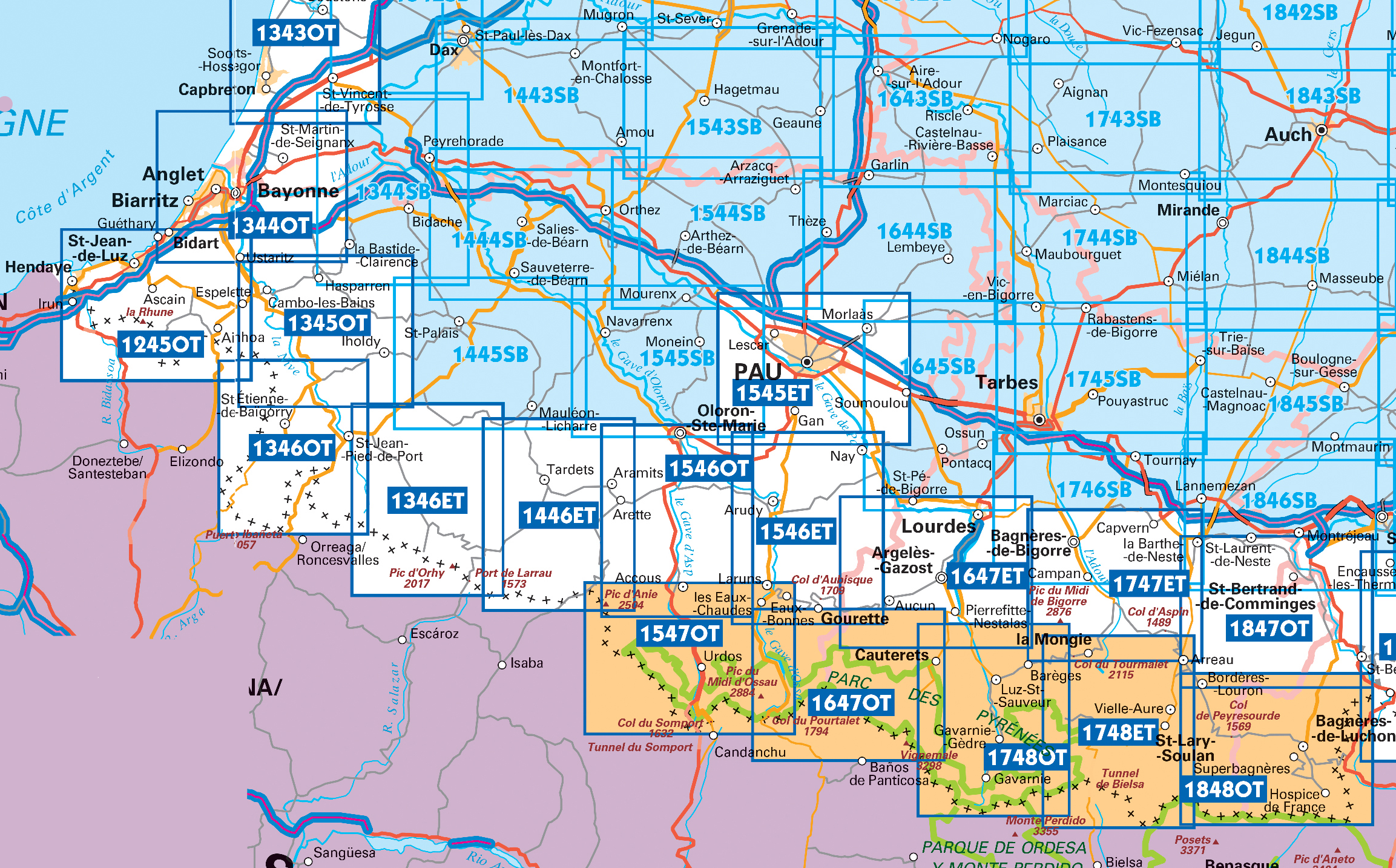 IGN TOP25 Wandelkaarten Pyreneeën West