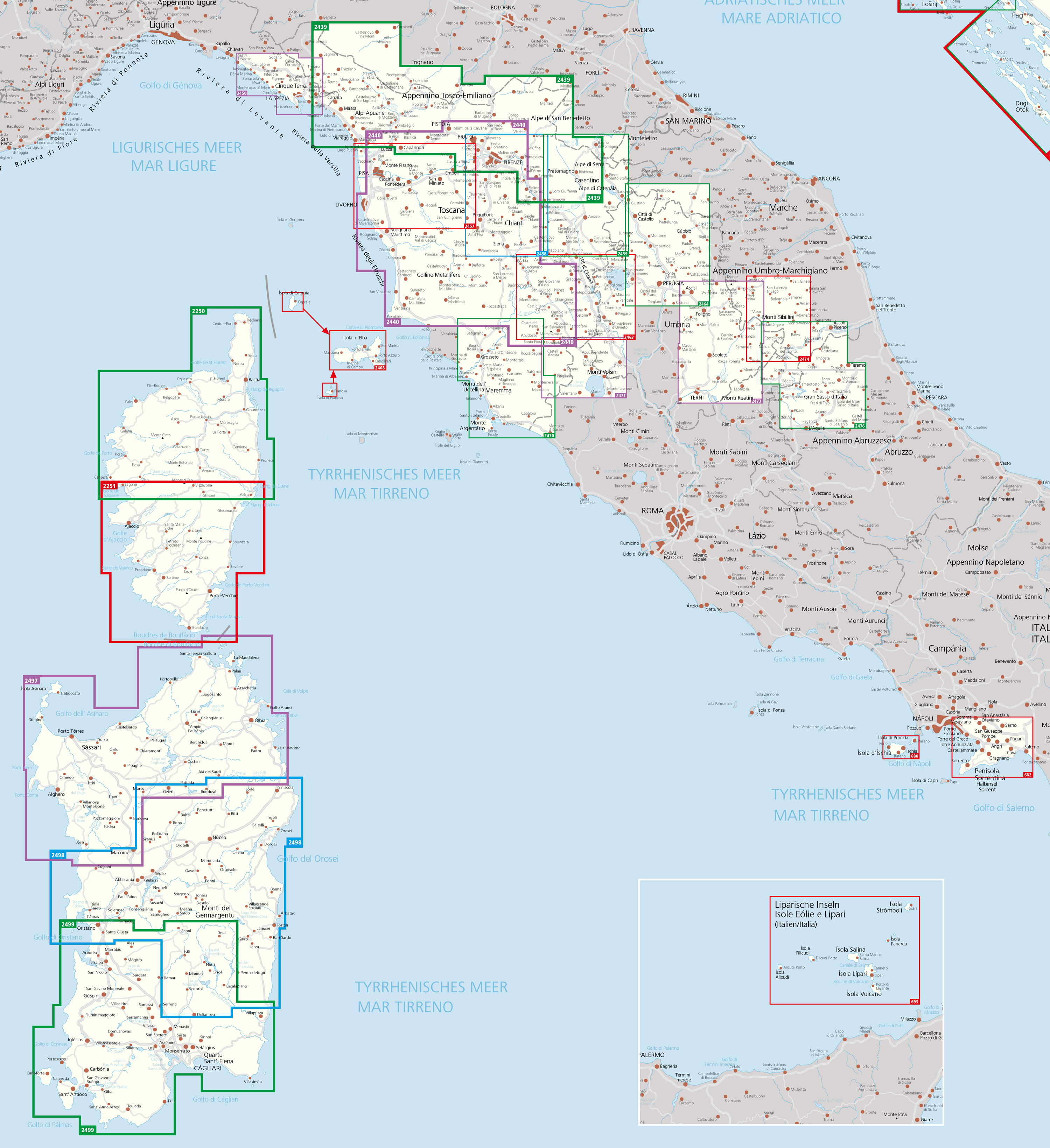 Kompass Wandelkaarten Italië Compleet 1.25