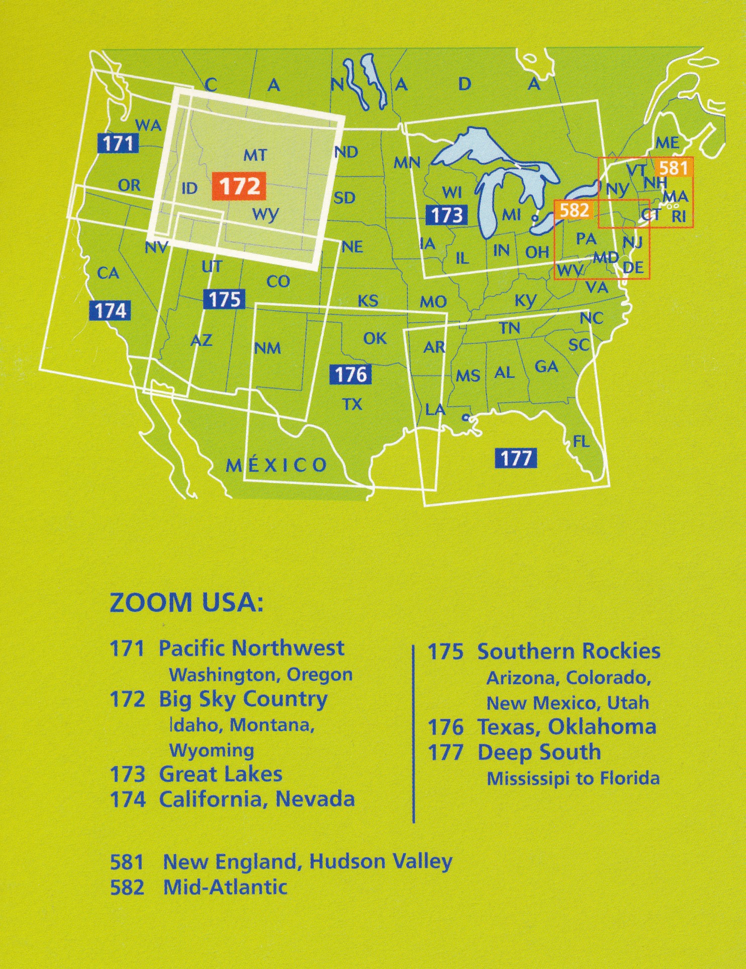 Michelin Wegenkaart USA Provinciaal - 171 >175 + 581 > 585
