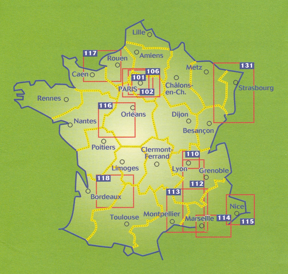 Michelin Wegenkaarten Frankrijk ZOOM  - Nrs 101 > 131