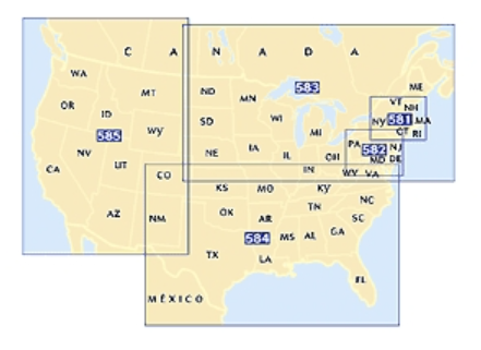 Michelin Wegenkaarten USA Provenciaal 581-82-83 + 583 & 584