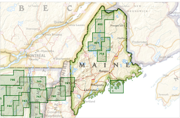 NAT GEO Maine trails map
