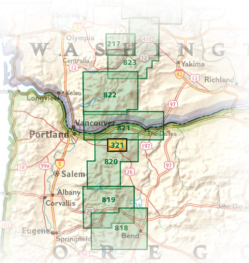 NAT GEO Oregon trails map