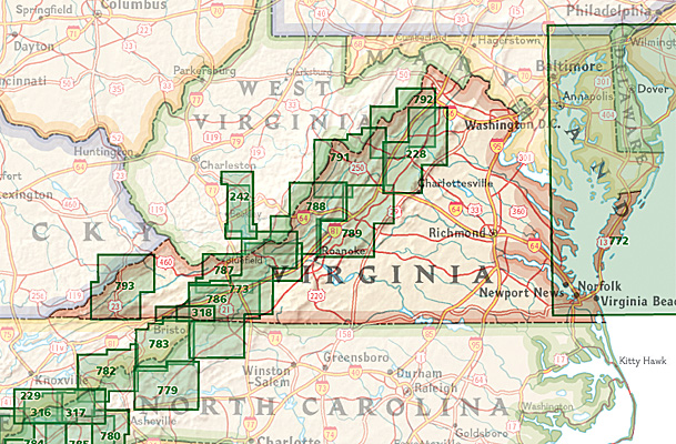 NAT GEO Virginia trail maps