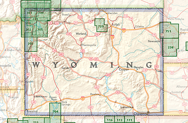 NAT GEO Wyoming trail map