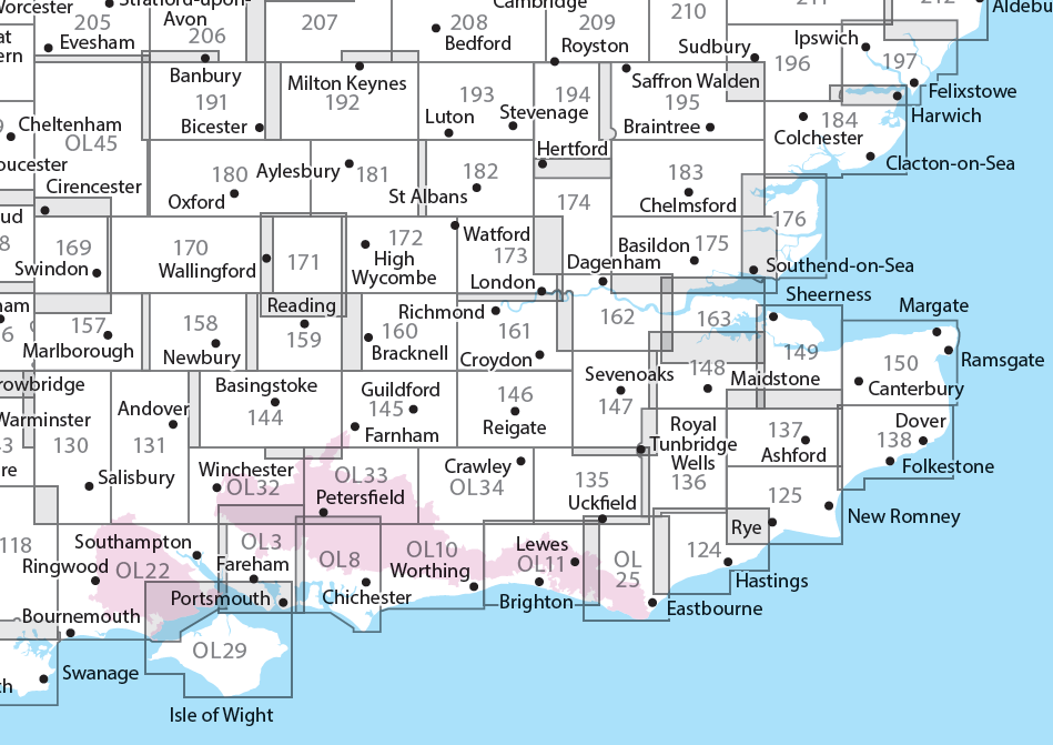 OSI Explorer & Explorer Active - Zuid Oost England - Kent & London