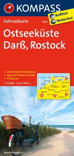 Fietskaart 3019 Ostseeküste- Darss & Rostock - Kompass