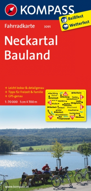 Fietskaart 3091 Neckartal & Bauland - Kompass