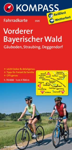 Fietskaart 3105 Vorderer Bayerischer Wald NP - Kompass