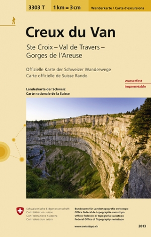 Wandelkaart 3303 T Creux du Van- Vaud - Swisstopo