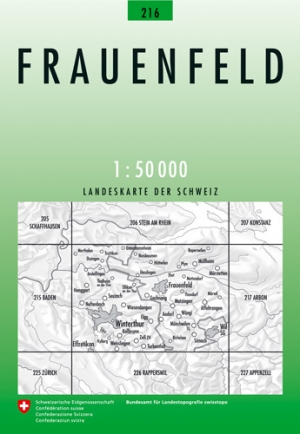Wandelkaart 216 Frauenfeld Thurgau - Swisstopo