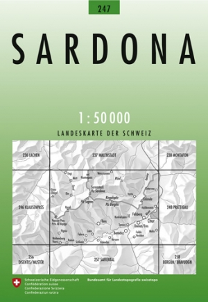 Wandelkaart 247 Sardona St-Gallen - Swisstopo