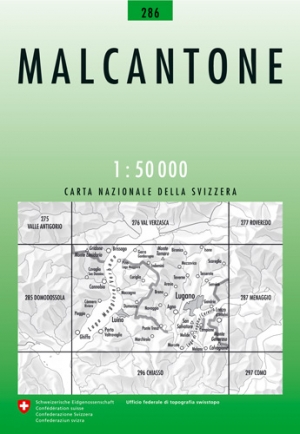 Wandelkaart 286 Malcantone Tessin - Swisstopo