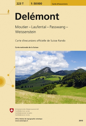 Wandelkaart 223t Delémont Jura Zwitserland - Swisstopo