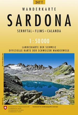 Wandelkaart 247t Sardona Graubünden - Swisstopo