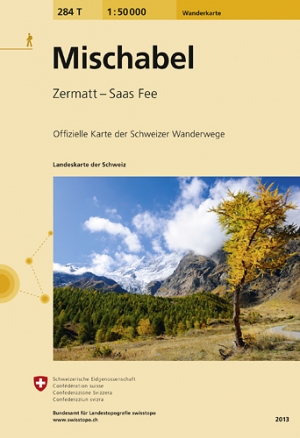 Wandelkaart 284t Mischabel Wallis Zwitserland - Swisstopo