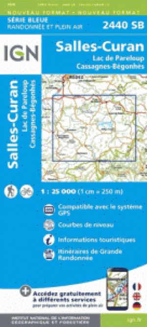 Wandelkaart 2440 SB Salles-Curan & Begonhes - IGN